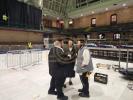 Preparations are underway for the Chuf Alef Kislev Seudah Hodah celebration at the Crown Heights Armory.
