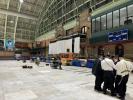 Preparations are underway for the Chuf Alef Kislev Seudah Hodah celebration at the Crown Heights Armory.