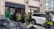 Main image for Scene of fire that broke out this morning at the Ur Yosef Naipest Yeshiva in Borough Park.