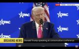 Main image for President Donald Trump criticizes former President Joe Biden's job during his tenure in office at the Conservative Political Action Conference.