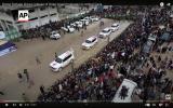 Main image for Drone Captures Moment Three Israeli Hostages Released in Central Gaza