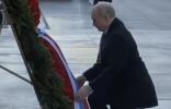 Vladimir Putin takes part in a ceremony as Russia marks 'Defender of the Fatherland' Day