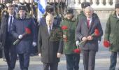 Main image for Vladimir Putin takes part in a ceremony as Russia marks 'Defender of the Fatherland' Day
