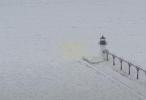 Main image for Drone Footage Reveals Frozen Lake in Michigan after days of winter storm