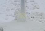 Drone Footage Reveals Frozen Lake in Michigan after days of winter storm