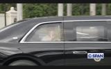 Main image for Trump gets out of Beast to recognize cheering supporters as motorcade exit West Palm Beach Golf Club