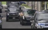Trump gets out of Beast to recognize cheering supporters as motorcade exit West Palm Beach Golf Club