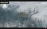 View of Ukrainian Bombing Russian Tanks