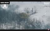 View of Ukrainian Bombing Russian Tanks