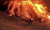 Brave Skiers took a run down in a Lava and Snow on Etna