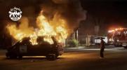Main image for Man With Metal Bat Confronts LAFD at Fiery Van Crash in South Los Angeles