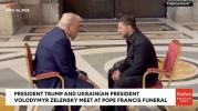 Main image for President Trump and President Zelensky Meet in Rome.