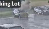 Main image for Video Shows Lightning Hitting Cop Car.