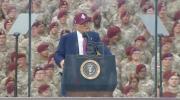 Main image for Trump Vows to Defend U.S. From 'Invasion and Lawlessness' in Fiery Army Tribute