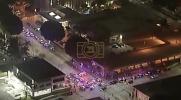 Main image for Whittier Police Form Skirmish Line During Anti-ICE Protest Outside Hotel. 