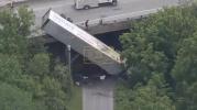 Shocking Crash: Semi-Truck Dangles Off Pennsylvania Overpass in Chester County.