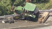 Main image for Shocking Crash: Semi-Truck Dangles Off Pennsylvania Overpass in Chester County.