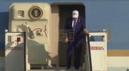 Main image for President Trump Arrives in The Hague for NATO Summit Sporting Signature "USA" Cap. 