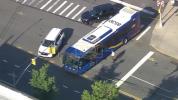 Main image for MTA Bus Collides with Crane in Queens, Injuring 4 People