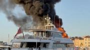 Main image for Luxury Yacht Engulfed in Flames at Saint-Tropez Port.