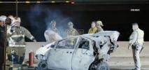 Main image for 4 Killed in Fiery Overnight Crash on 605 Freeway. 