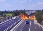 Main image for Small Aircraft Crashes Onto Italian Highway, Killing Two and Igniting Massive Fire