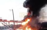 Main image for Fires Rage at Russian Rail Yard After Ukrainian Drone Strike Targets Military Fuel Train,