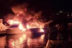 Main image for Multiple Boats Burn in Queens Marina.