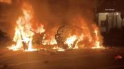 Main image for Oakland Street Takeover Ends With Car Set Ablaze.