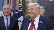 Main image for Trump Cracks Joke After Oval Office Sneeze 🤧 🤣