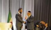 Main image for Rabbi Yosef Hamra Blesses Syrian President Ahmed al-Sharaa During Washington Event.