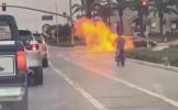 Main image for Helmetless Florida Motorcyclist Crashes in Fire After Speeding Through Rainy Intersection.