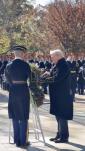 Main image for Trump Honors Fallen Heroes with Wreath at Arlington's Tomb of the Unknown Soldier.