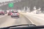 Main image for Dashcam Captures Subaru Loses Control on Icy Colorado Interstate.