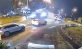 Main image for Flying Car Flips Over Vehicles in Romania Crash.