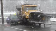 Main image for Snowplow Collides With Car During Winter Storm in New Jersey.
