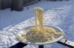 Main image for Viral Video Shows Spaghetti Solidifying Outdoors at -21&deg;F.