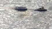 Main image for Ferries Struggle Through Ice on the Hudson River.
