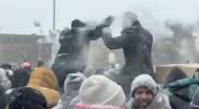 Main image for New Yorkers Embrace Winter Storm With Snowball Fight in Brooklyn.
