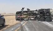 Main image for High Winds Overturn a Semi-Truck in Texas. 
