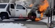 Main image for BREAKING IN LAKEWOOD: Vehicle Erupts in Driveway Fire, No Injuries