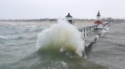 Main image for Massive Waves Batter St. Joseph Lighthouse.