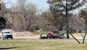 Main image for Small Plane Crashes on Albuquerque Golf Course.