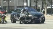 Main image for Chaotic Street Clash: Mercedes Hits Motorcycle After Bikers Surround Car at Red Light.