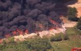 Main image for Aerial Footage Captures Terrifying Fire Tearing Through Henry County Plastics Recycling Facility &mdash; Three Structures Gone, No Injuries Reported.
