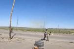 Main image for POV Footage Shows Russian Troops Deploying Hand-Launched Drone Against Ukrainian Aerial Target.
