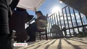 Main image for The Gerer Rebbe Shlit"a Arriving at the Protest Against the Gezeiras HaGiyus