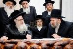 Rebbes and Rabbanim at Bar Mitzvah Simcha in Home of Naggid Reb Avrohom Yehuda Mandel