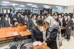 Tefillin Ceremony for Grandson of Satmar Bnei Brak Rosh Yeshiva, Shlit"a, in Yeshivas Maharit Yeshiva Ketana Hall