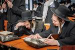 Tefillin Ceremony for Grandson of Satmar Bnei Brak Rosh Yeshiva, Shlit"a, in Yeshivas Maharit Yeshiva Ketana Hall